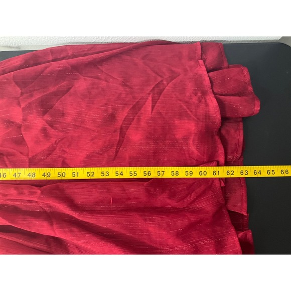 Maxi Dress Women XL Red Metallic Boho Tiered Smocked Ethereal Flowy Cottagecore - Picture 11 of 15